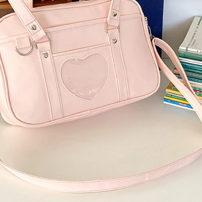 Women Ita Bag Heart Shoulder Bag Large Capacity Messengers Bag Fashion Handbag Purse Crossbody Bag Japanese School Bag