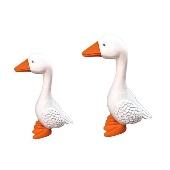 Mini White Goose Statue Miniature Goose Figurine Resin Animal Sculpture Home Office Outdoor Garden Table Decoration Ornament