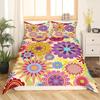Retro Flowers King Queen Bedding Set Cartoon Vintage Floral Duvet Cover Boho Abstract Quilt Cover Soft Polyester Comforter Cover