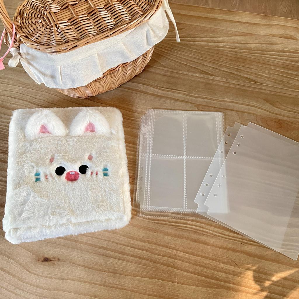 Puppy and Cat Plush Card Book Four-panel Polaroid Album Aizou Album Small Card Star Catcher Storage Book