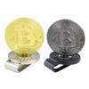 Golden Coin Pattern Golfball Aiming Marker Magnetic Hat Clips Replacement Golfball Marker Caps Clips with Magnetic
