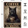 Metal Poster Black Cat Barista Wall Art Humorous Kitchen Decor Home Coffee Sign 8x12 Inch