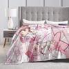 Anime Puella Magi Madoka Magica Blanket Plush Throw Blanket For Girls Boys Couch Chair Sofa Bed Flannel Bedspread Bed Cover