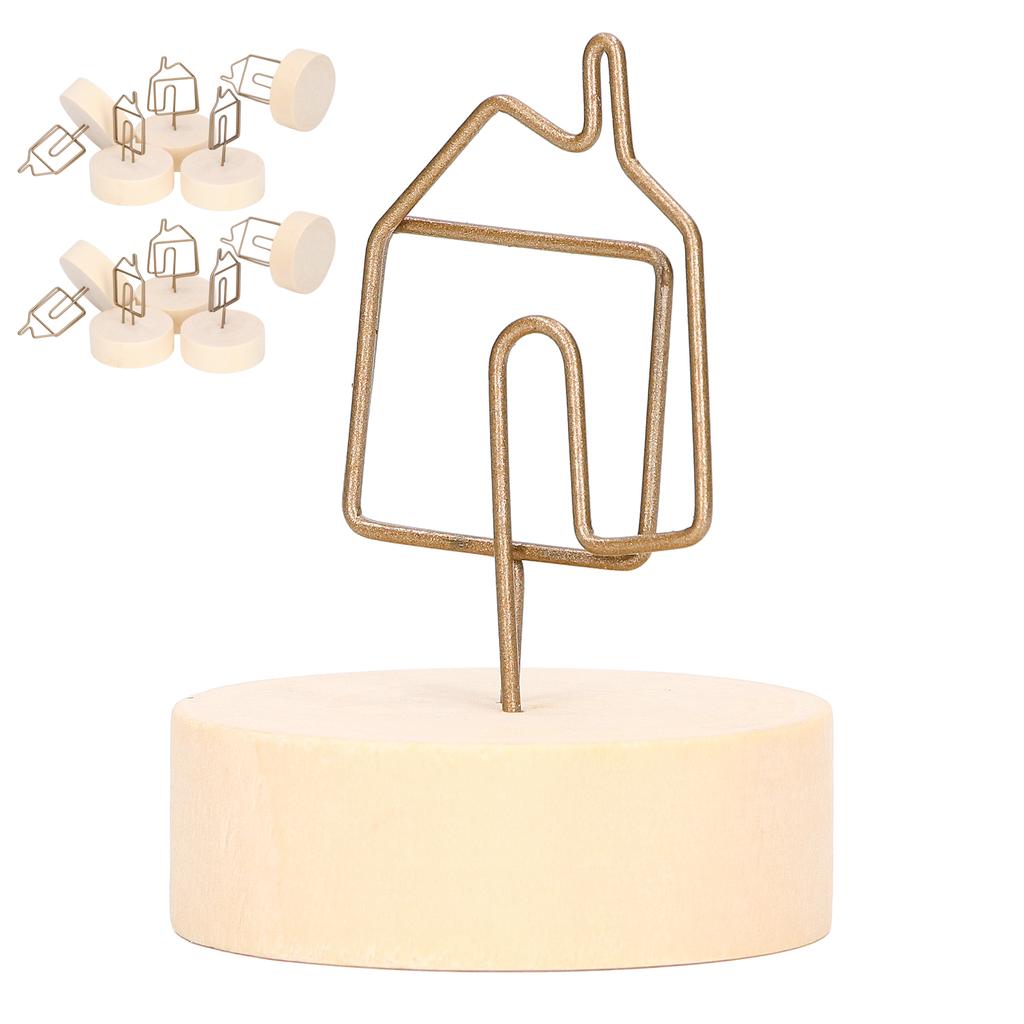 10Pcs Table Card Holder Retro House Shape Cute Design Business Card Photo Holder for Office Home
