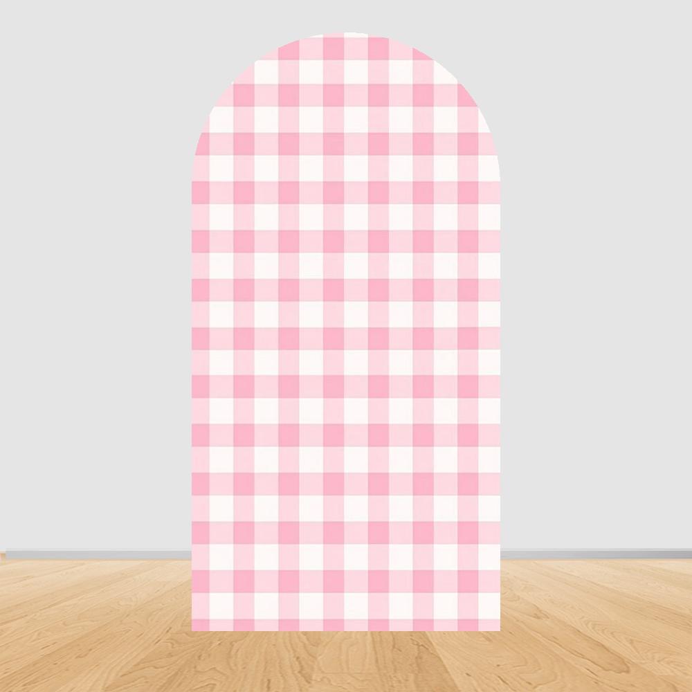 

BEPAN Plaid Arch Backdrop Customizable Birthday Party Decorations Wedding Props Baby Shower Christening Party Backdrop Stretch Fabric 1.6x3.9ft(50x120cm)