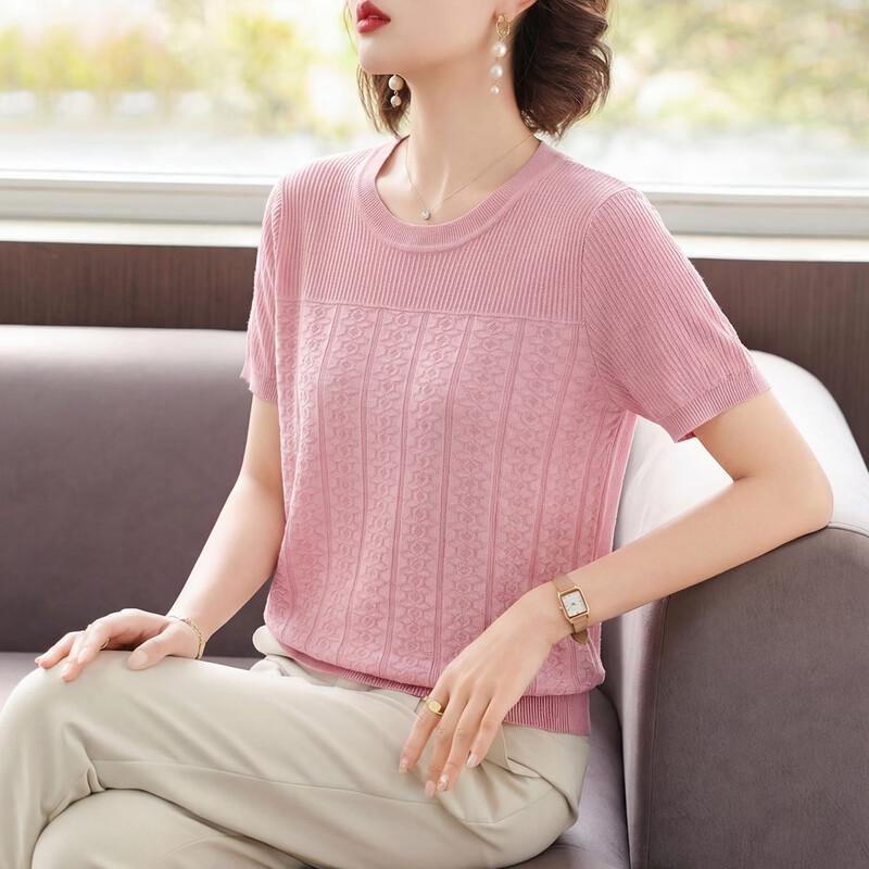 BAOLIANDUO Lyocell Silk Blend Women s Short-Sleeve T-Shirt XL