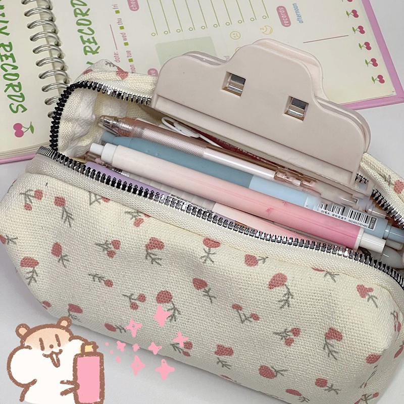1 Stück Mädchen Federmäppchen mit großer Kapazität Cartoon Blumenmuster Stifteetui Multifunktionaler Organizer Schüler Schreibwaren