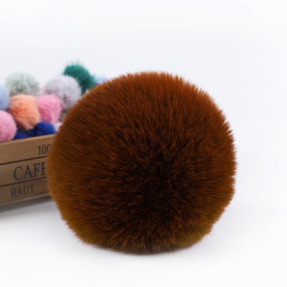1 Pieces Faux Fox Fur Pom Pom Balls DIY Hat Beanie Accessories with Elastic Loop for Hats Keychains Scarves Gloves Bags Shoes