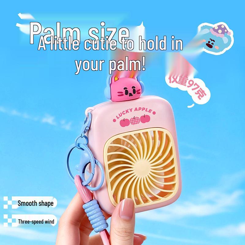 Dopamine Cartoon USB Rechargeable Silent Mini Handheld Fan with Long Battery Life