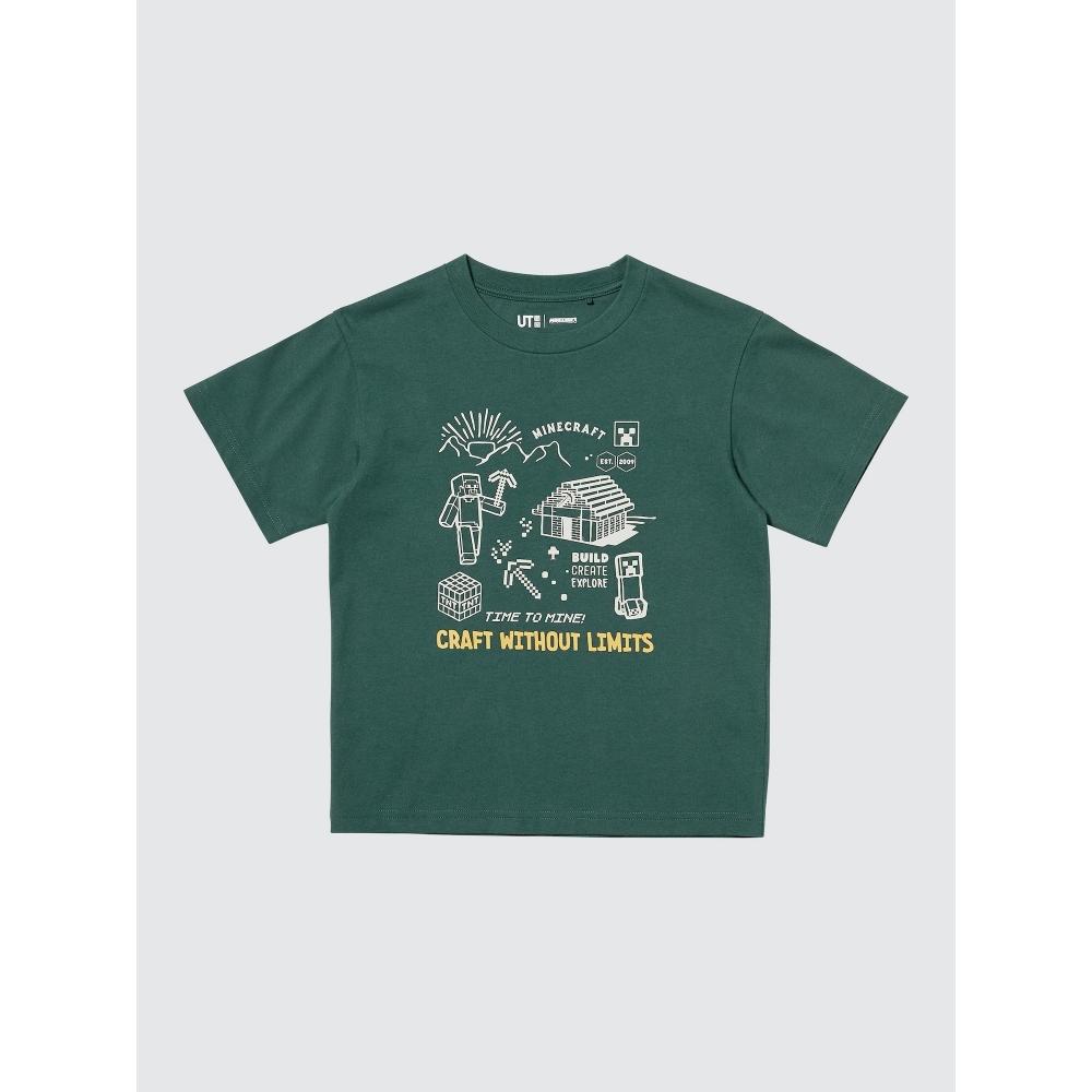 Uniqlo KIds MInecrafT UT  GraphIc T  shorT Sleeve  I