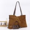 New Single Shoulder Bag Women's Korean Large-capacity Handbag Matte Authentic Leather Lazy Fashionable Tote