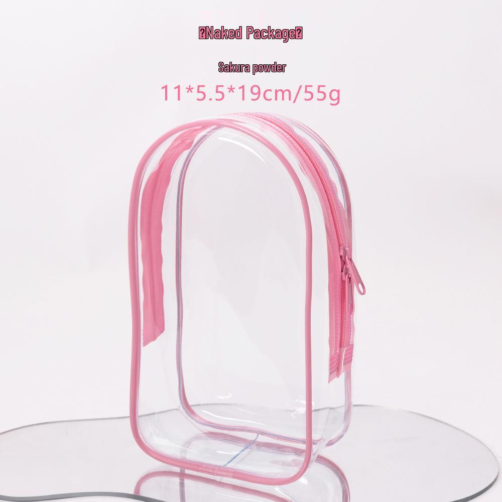 Clear PVC Zipper Doll Storage Bag - 19cm, Cartoon Dust Cover with Portable Hanging Buckle