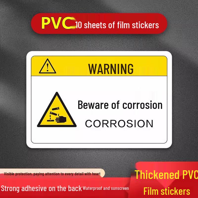 Caution Corrosion PVC Safety Sign Stickers