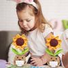 Handmade Crochet Sunflower Potted Ornament, Hand-knit  Decoration