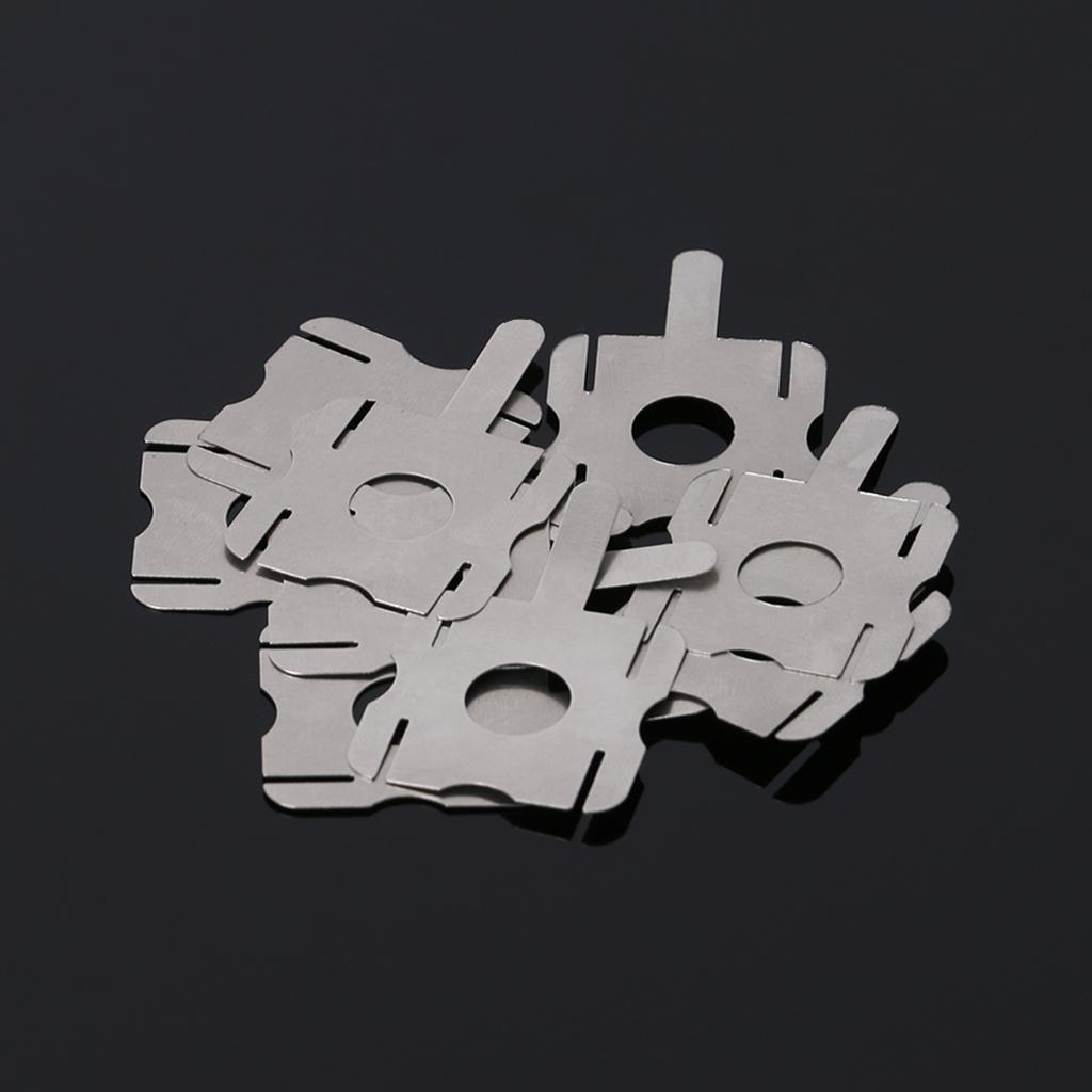 T-Shape Nickel Plated Steel Battery Connection Lead-Out Sheets for 18650 Power Lithium Batteries - 10 Pieces