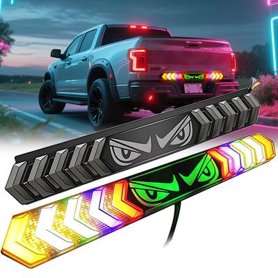 Luci LED Occhio del Diavolo da 24 pollici per Auto Camion Portellone Rosso Sequenziale Rotante Luce LED Barra Luminosa LED Lampeggiante RGB per Camion