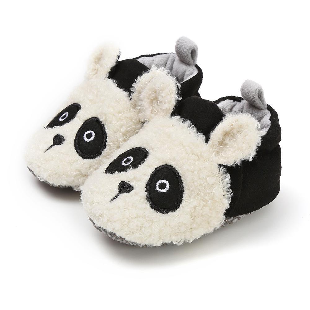 Unisex Cartoon Winter Baby Velcro Cotton Shoes, Soft Sole, Warm for Toddlers Aged 0-1 Year