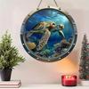 Decor de Perete din Lemn 2D Plat 20cm ocean - Broască Țestoasă Pandantiv din Lemn pentru Sărbători Universale, Decorațiune pentru Casă, Panou de Bun Venit Decor pentru Petrecere, Artă Lucrată Manual în Lemn