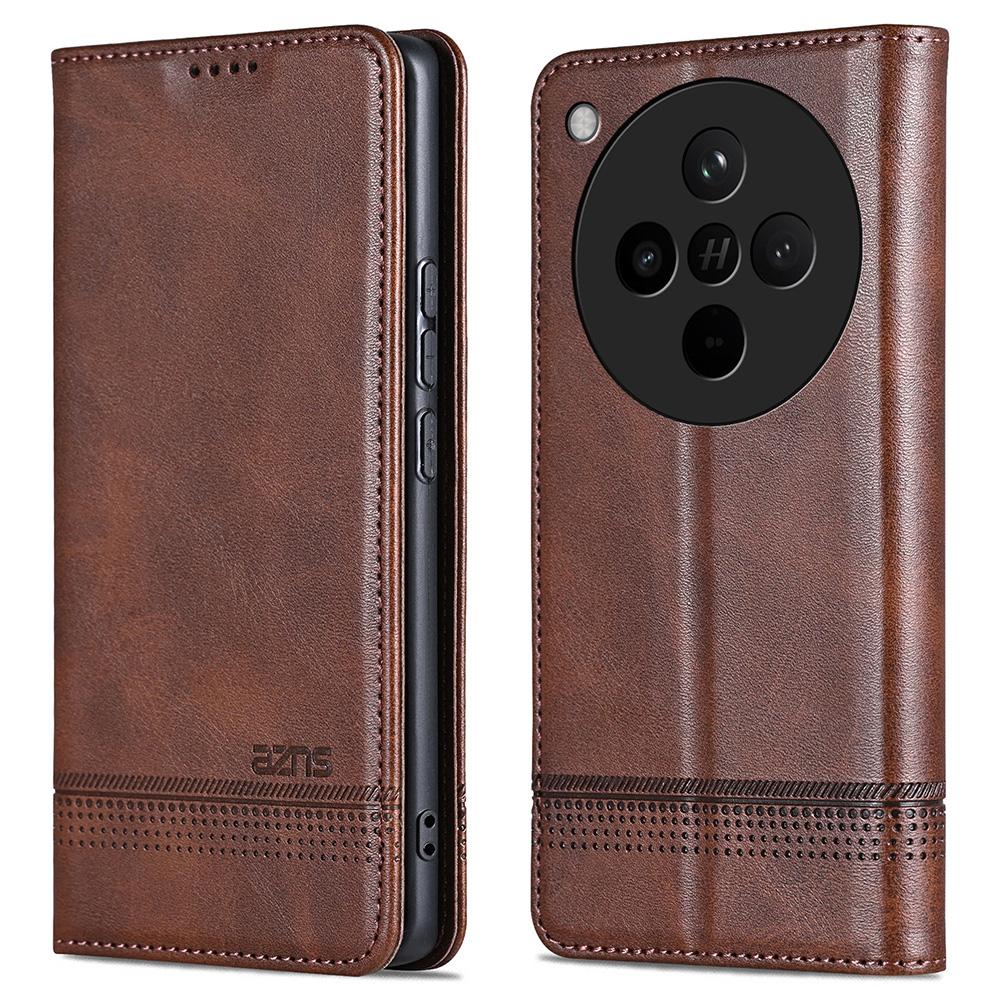 

AZNS Для чохла Oppo Find X8s+ 5G Чохол-гаманець зі штучної шкіри з текстурою коров ячої шкіри Coffee