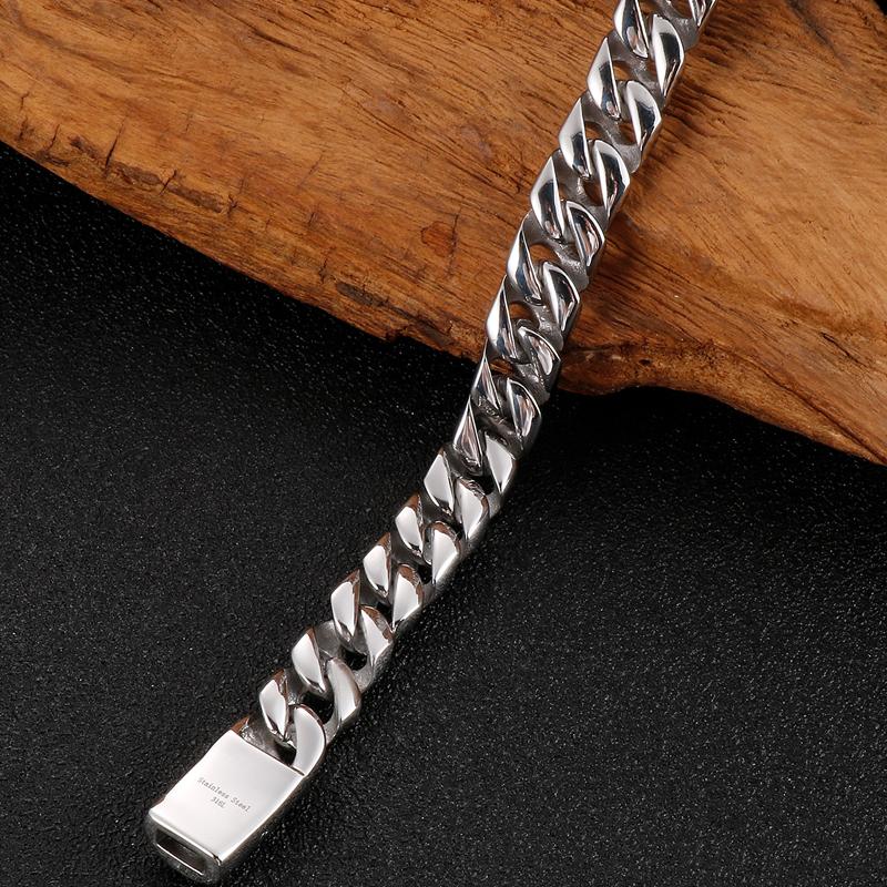 9MM Wide Curb Chain Man Necklace Polished Stainless Steel 50/60/70CM Long Men's Keel Chains Necklaces Choker Wholesale Items