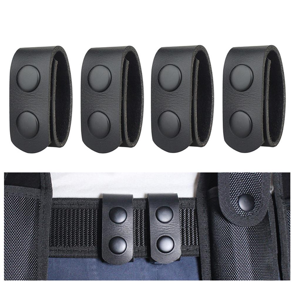 2Pcs/4Pcs Double Snap Belt Keeper Leather Tactical Belt Keeper Loop Belt Buckle For 2-2.25inch Hunting Fixed Accessories
