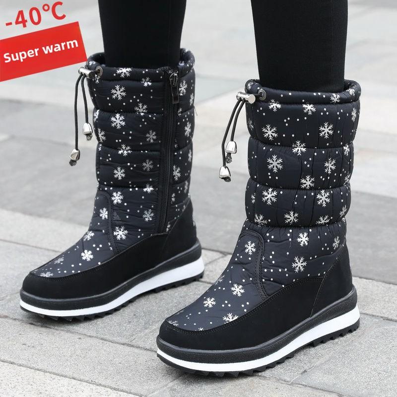 

Жіночі зимові черевики на платформі Зимові черевики з товстого плюшу Водонепроникні протиковзкі черевики Модне жіноче зимове взуття Тепле хутро Botas 39