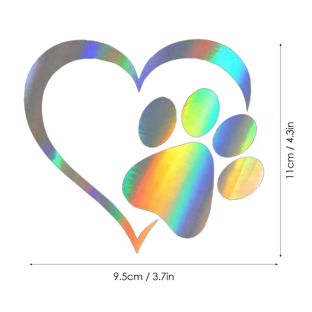 Dog Paw Waterproof Car Sticker Cute Dog Cat Paw Paw Sticker Heart Car Window