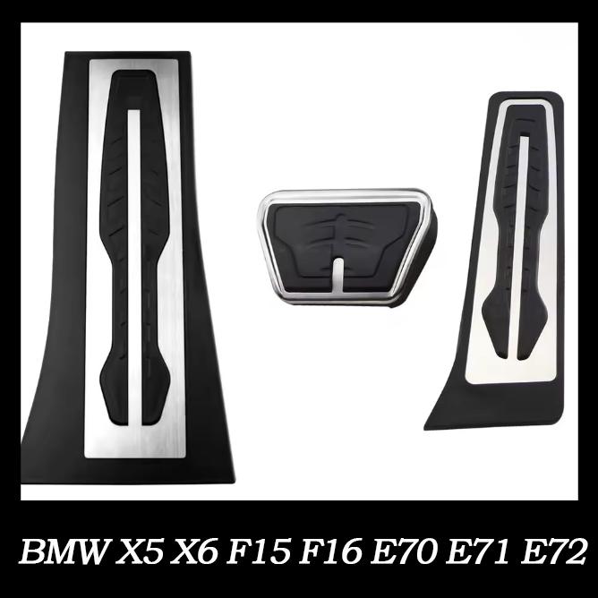 LHD Gas Bränsle Broms Fotstöd Pedalplatta Pad för BMW X5 X6 F15 F16 E70 E71 E72 Bilpedaler Tillbehör