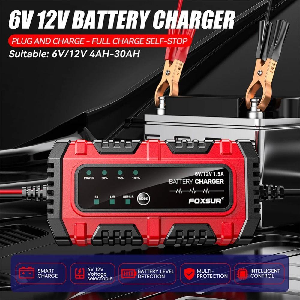 6V 12V 1,5A Elektrische Motorradladegeräte Intelligente Batterieladegeräte Für Auto Motorrad LKW Boot