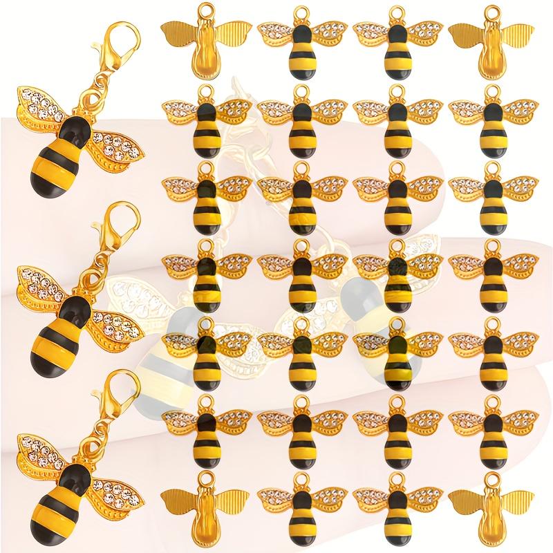 WTEMPO Shiny Bee Keychain for Handmade Keychains Bee Theme Charms for DIY Craft Making Cute Car Pendants Bag Backpack Ornaments Festive Decorations