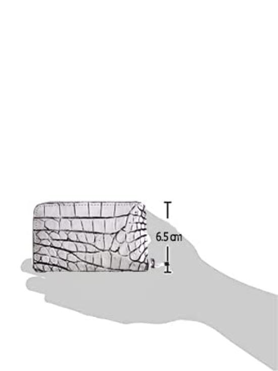 Krokodil Mini Münzfach Echtleder Geldbörse Münzbörse Leder [Laquju] Herren Damen (Sattes Grau)