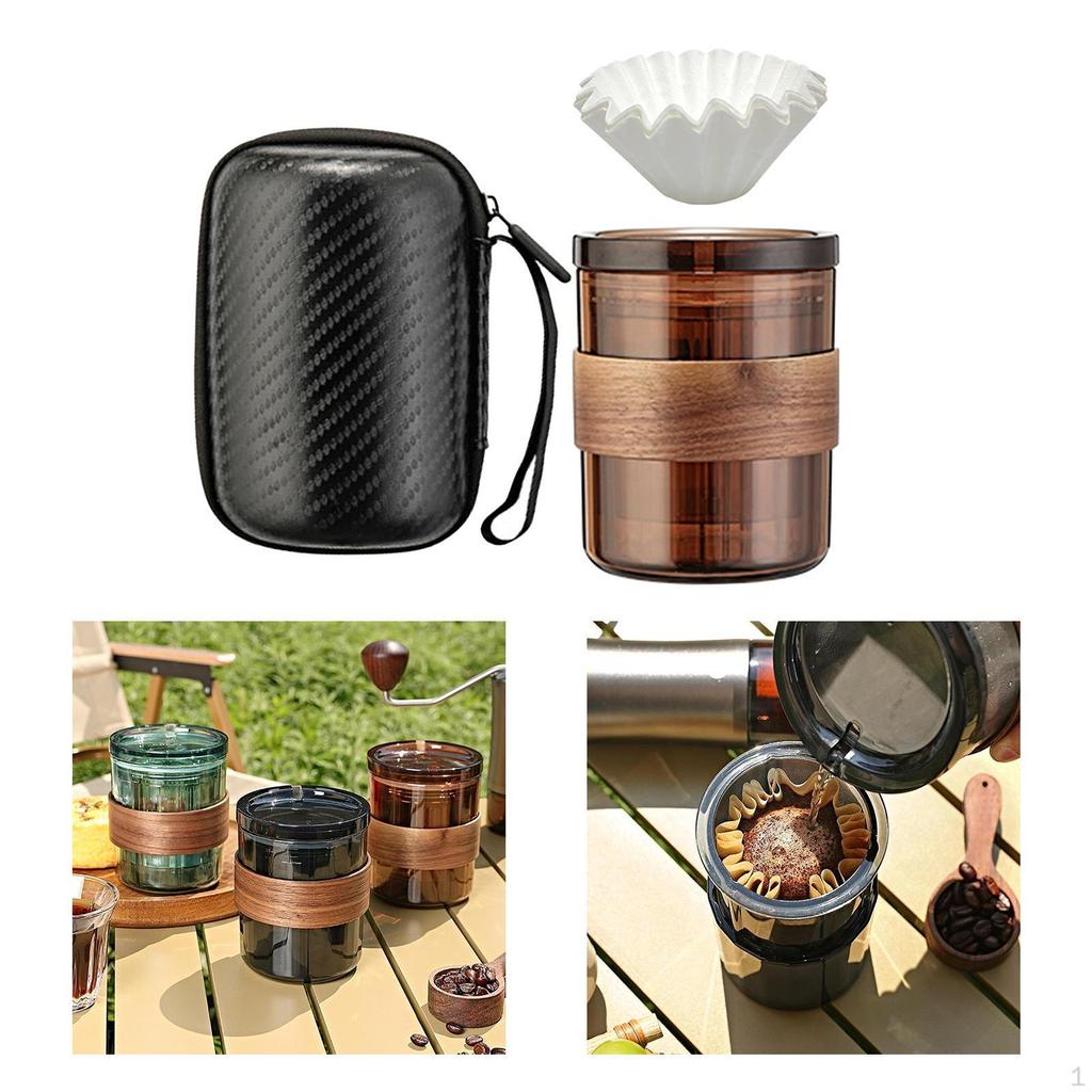 Pour over Coffee Maker Hand Gift Set Cup Portable 3in1 Manual Tea for