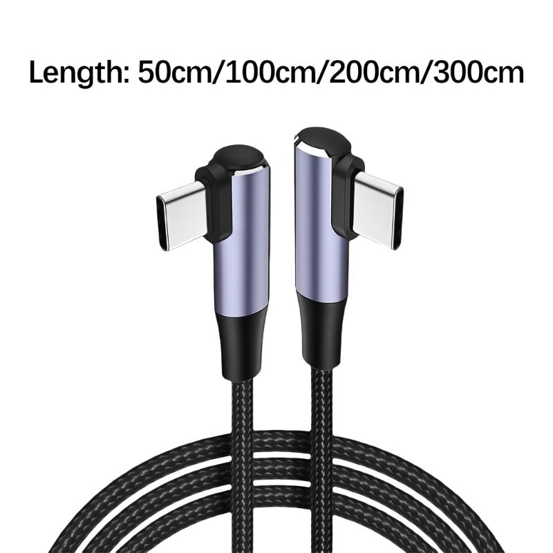 3A Fast Charging Braided Cable Right Angle USB C Cable Data Transfer Cord Suitable for Gaming and Quick Charging