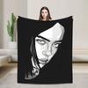 Billies Dark Portrait Pop Art Grayscale Blanket Fleece Breathable Lightweight Thin Throw Blankets for Bedding Outdoor Bedspread