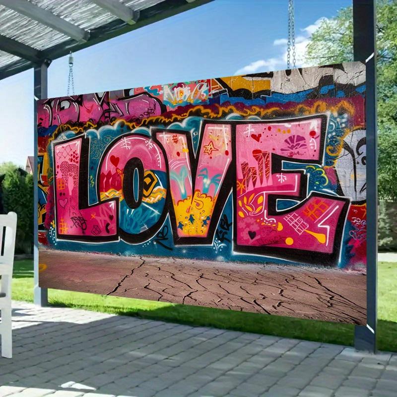 A large-format graffiti love wall art banner 75 grams per square meter polyester 100% polyester