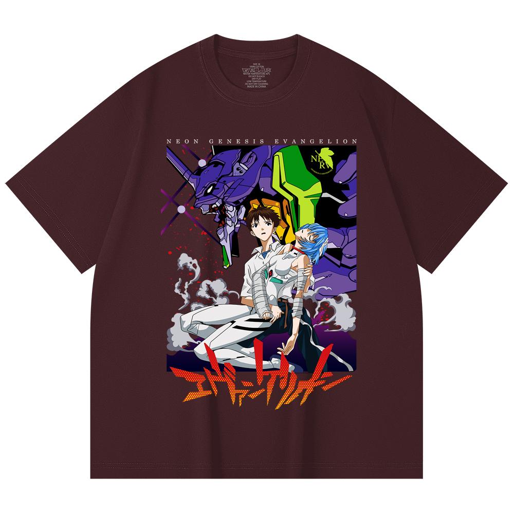

230 Gsm 100% Cotton Evangelion V1 Print Unisex Heavy Cotton T Shirt 2XL