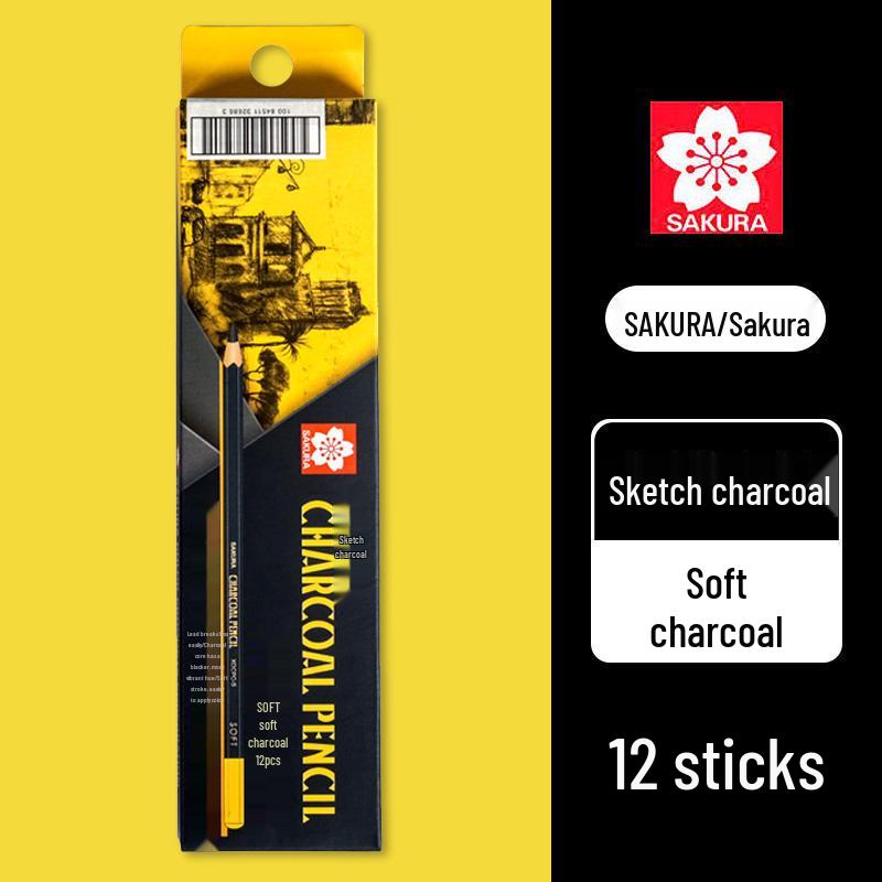 Japan Sakura Cherry Blossom Charcoal Art Sketch Pencil Set HB