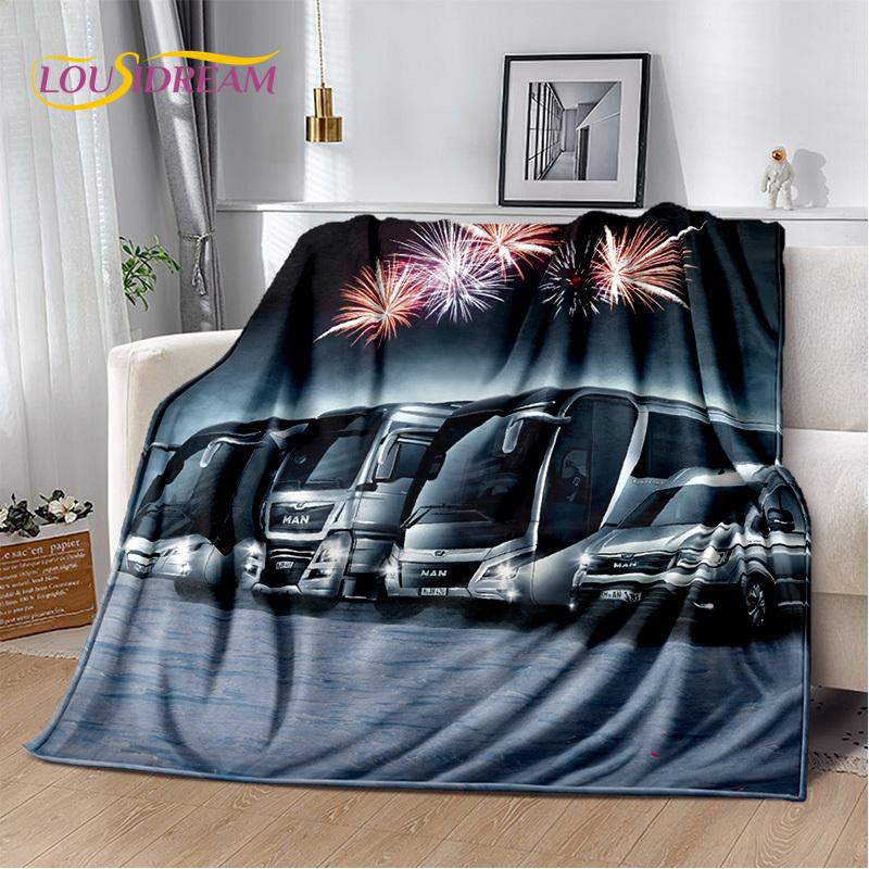HD Man Truck Lorry 3D Printing Soft Flannel Blankets,Throw Blanket Comfortable Blanket for Picnic Beds Sofa Home Bedroom Gifts