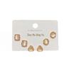 S925 Sterling Silver Geometric Cat's Eye Stud Earrings (3 Pairs) - Elegant & Simple Jewelry for Women