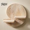 Bohemian Wanddeko Küsten-Holzregal Boho Schweberegale mit doppelten Ablageleisten Muschelförmiger Dekorativer Organizer für Schlafzimmer Badezimmer Wohnzimmer