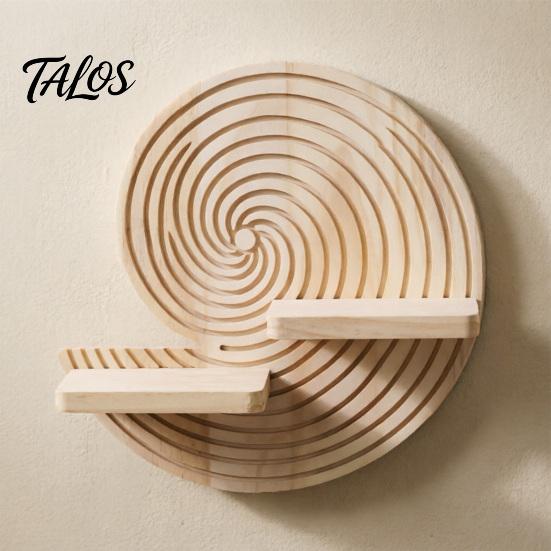 Bohemian Wanddeko Küsten-Holzregal Boho Schweberegale mit doppelten Ablageleisten Muschelförmiger Dekorativer Organizer für Schlafzimmer Badezimmer Wohnzimmer