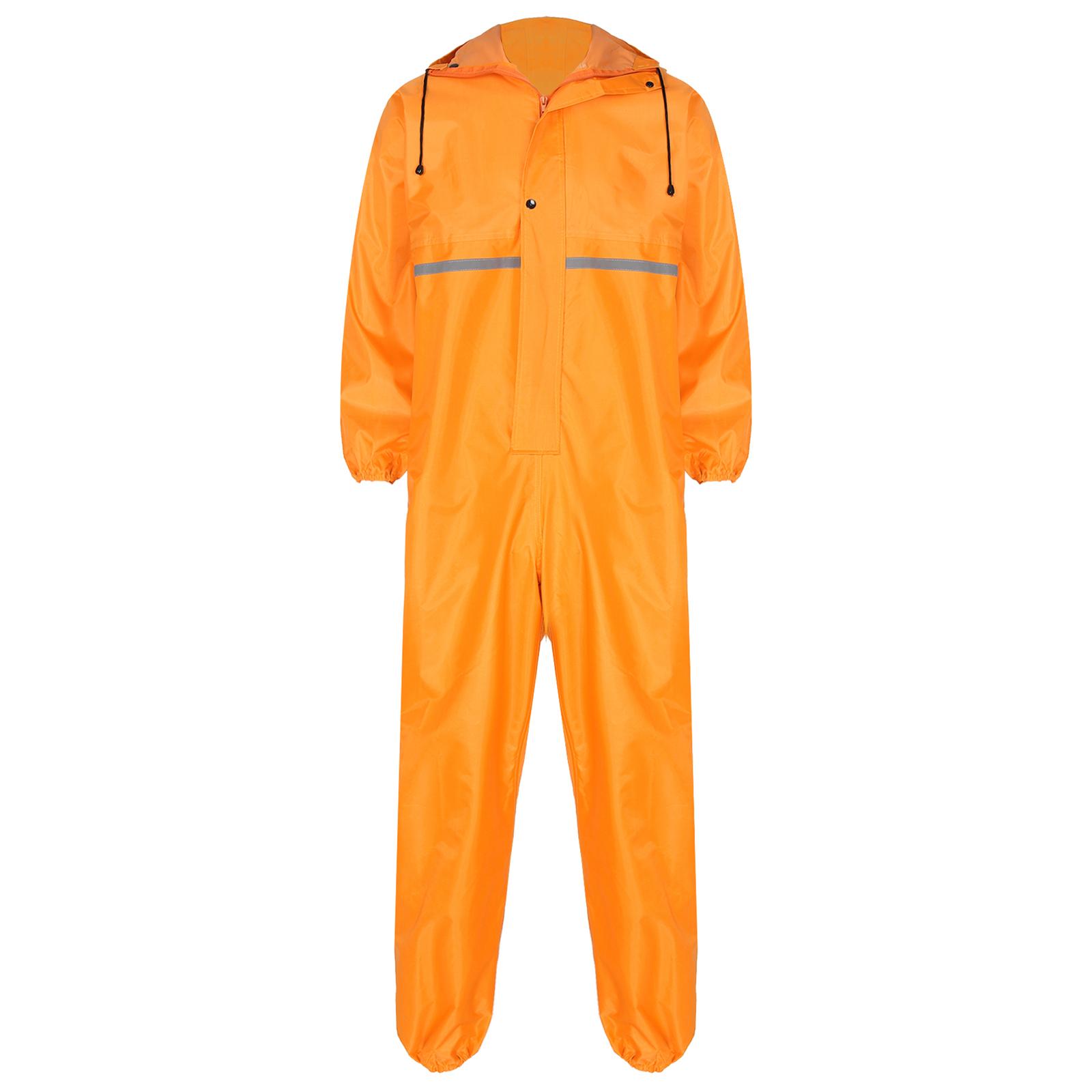 

Чоловічий водонепроникний комбінезон зі світловідбивною смугою, дощовик з довгим рукавом і капюшоном, комбінезон на блискавці, робочий одяг 3XL
