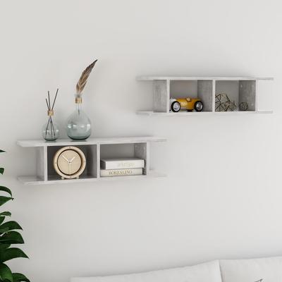 Vidaxl Wall Shelves, 2 Pcs, Concrete Gray, 75X18X20 Cm