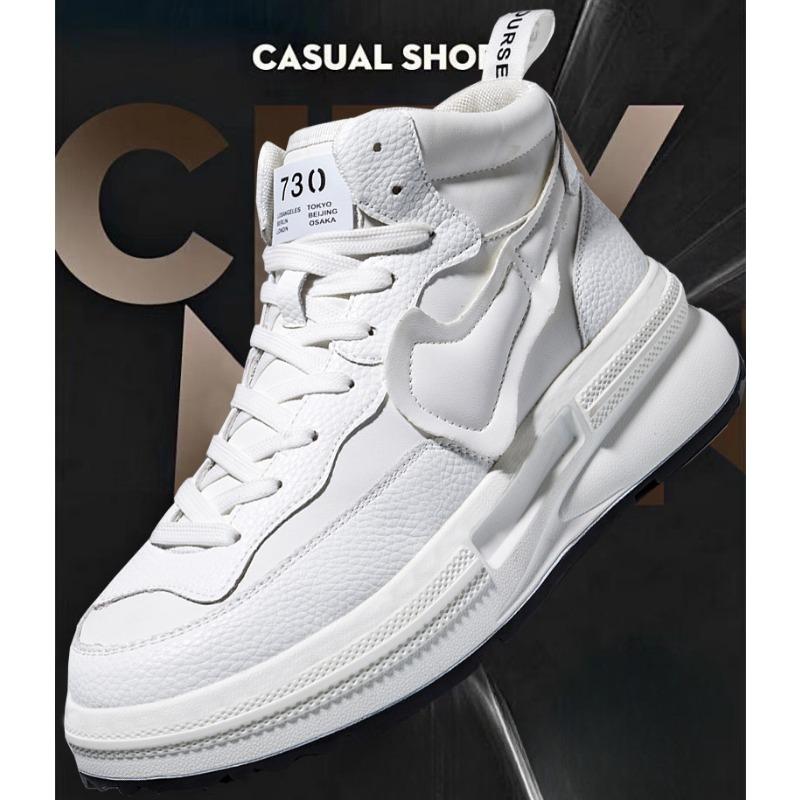 Pánská volnočasová sportovní obuv se silnou podrážkou a plyšovou izolací, pánská volnočasová obuv s vysokým svrškem