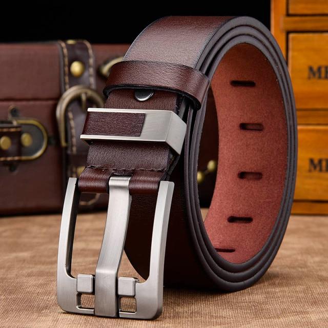 Men Cowhide Real Leather Belt Casual Male Pin Buckle Brand Strap Brown Vintage C Men Cowhide Real Leather Belt Casual Male Pin Buckle Brand Strap Brown Vintage C