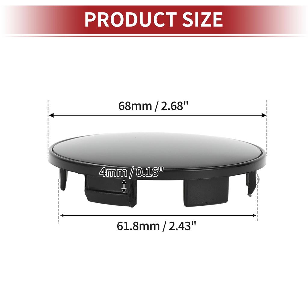 ACROPIX 68mm 2,68" Schwarz Universal Auto Radnabe Mittelkappe Radnabenkappe Abdeckung Schutz für SUV LKW 1 Stück