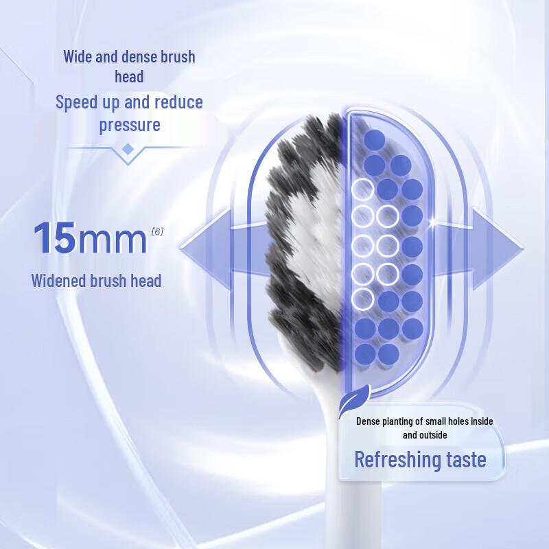 Shuke+ Wide-Head Soft Bristle Bamboo Charcoal Toothbrush 2-Pack