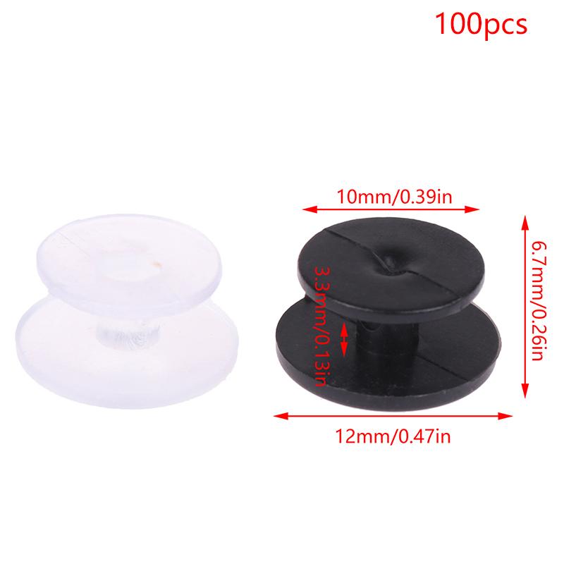 100Pcs Plastic Buckles Ornaments For Shoes Accessories Diy Shoes Buttons Lightweight Buckles Black Clear Buckles Findings