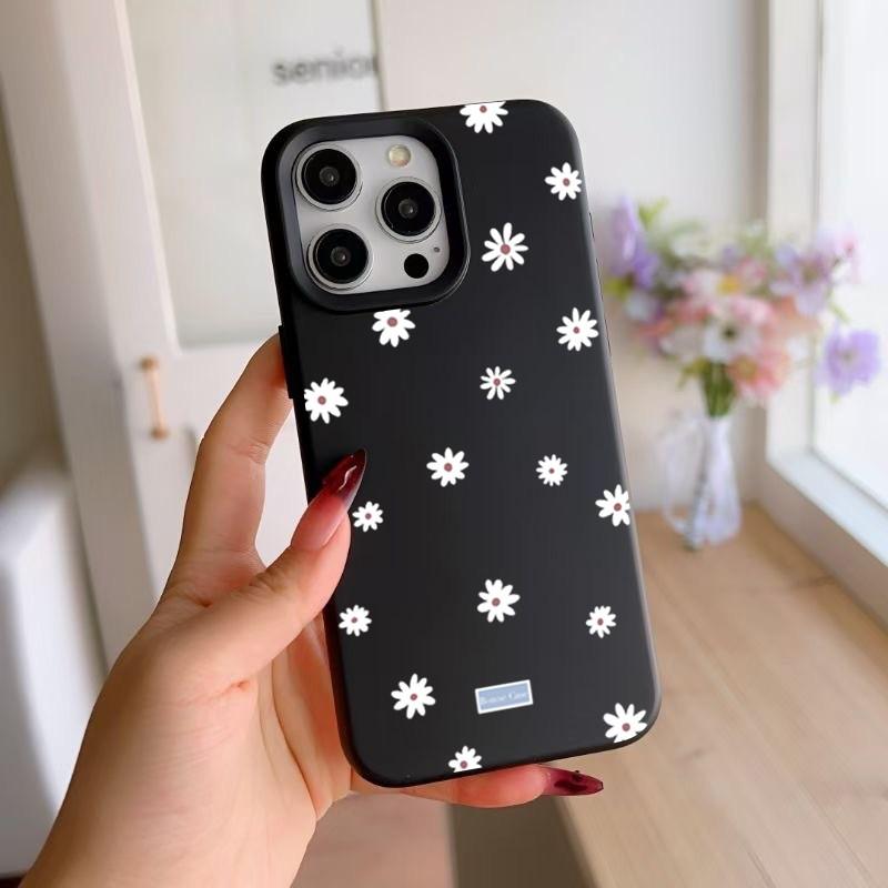 Cute Style Daisy Small Flower Lichee leather pattern Phone Case For iPhone 17 16e 16 15 14 13 12 11 Air Pro Max Plus X XR XSMax