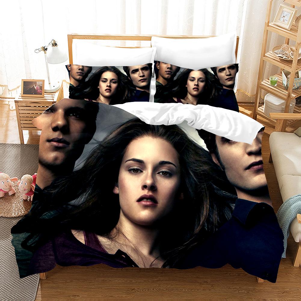 New Movie Twilight Bedding Set Love Duvet Cover Set Pillowcase Film Single Queen King Full Size Soft Bed Linen For Women Teens